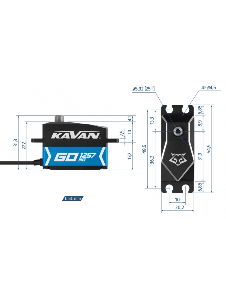 Servo pavara GO-1257MG (0.058s/60, 16kg.cm)