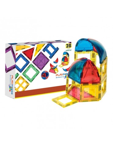 Magnetinės plytelės 3D Dome Playmags 164 - 28 vnt. rinkinys