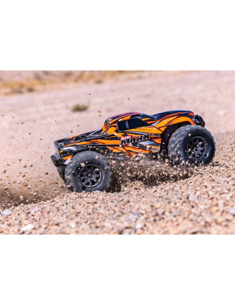 Traxxas Mini Maxx 1:12 BL-2s RTR Oranžinis