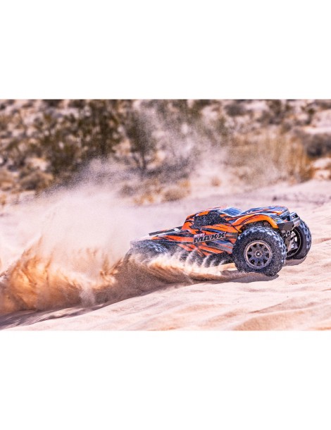 Traxxas Mini Maxx 1:12 BL-2s RTR Oranžinis