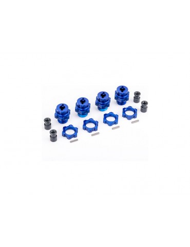 Traxxas Wheel hubs, splined, 17mm, short (blue-anodized) (4) (for use with 9080)