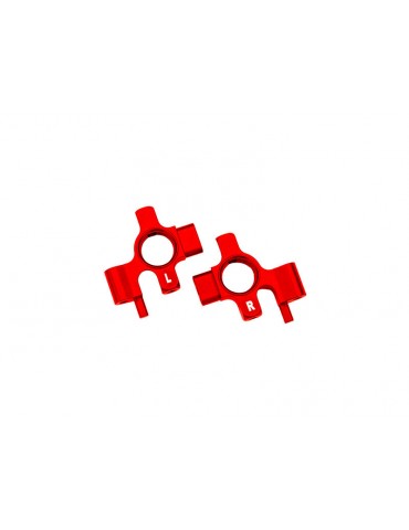 Traxxas Steering blocks, aluminum (red-anodized)
