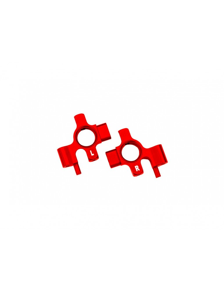 Traxxas Steering blocks, aluminum (red-anodized)