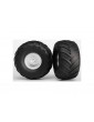 Traxxas Wheels 2.0/3.0", satin chrome wheel, Terra Groove tires, foam inserts (pair)