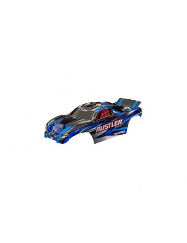 Traxxas Body, Rustler, blue (for clipless mounting)