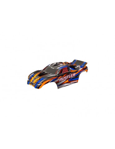 Traxxas Body, Rustler, orange (for clipless mounting)