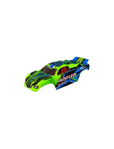 Traxxas Body, Rustler, green (for clipless mounting)