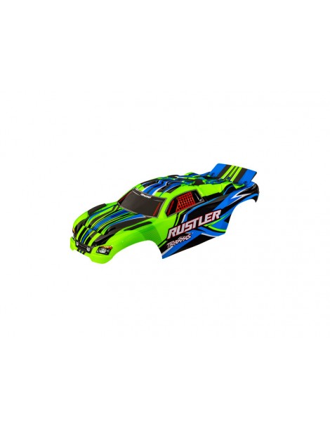 Traxxas Body, Rustler, green (for clipless mounting)