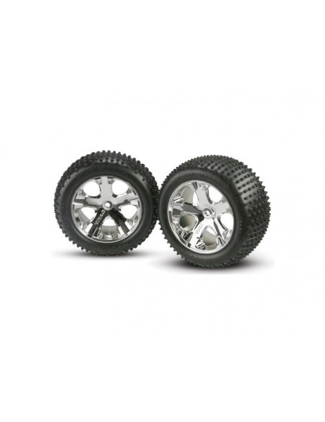 Traxxas Tires & wheels 2.8", All-Star chrome wheels, Alias tires (2) (rear)