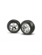 Traxxas Tires & wheels 2.8", All-Star chrome wheels, Alias tires (2) (rear)