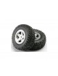 Traxxas Tires & wheels 2.2/3.0", SCT satin chrome wheel, SCT tire (2)