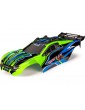 Traxxas Body, Rustler 4X4, green & blue