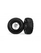 Traxxas Tires & wheels 2.2/3.0", SCT Split-Spoke satin chrome-black, SCT tire (2)