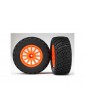 Traxxas Tires & wheels 2.2/3.0", Rally orange wheels, gravel tires (2)