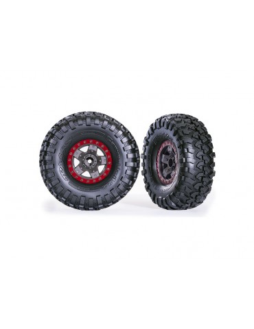 Traxxas Tires & wheels 2.2", TRX-4 Sport gray/red, Canyon Trail tires) (2)