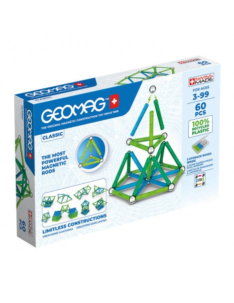 Klasikiniai perdirbti magnetiniai blokeliai 60 elementų GEOMAG GEO-272