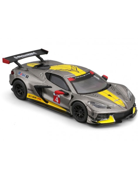 18-38312 Bburago Race - Chevrolet Corvette C8R (2020) #4, geltona 1:43