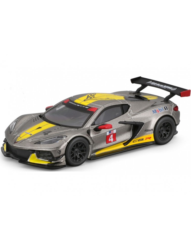 18-38312 Bburago Race - Chevrolet Corvette C8R (2020) #4, geltona 1:43