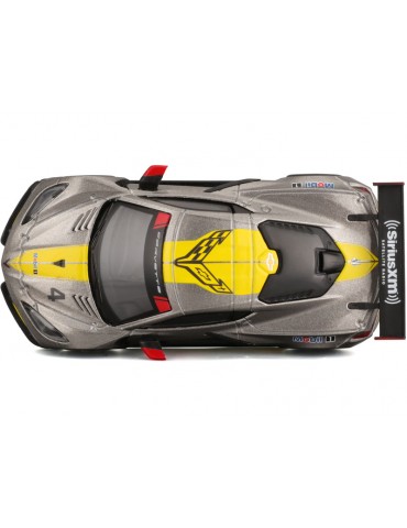18-38312 Bburago Race - Chevrolet Corvette C8R (2020) #4, geltona 1:43