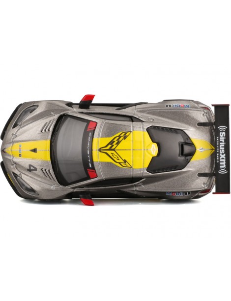 18-38312 Bburago Race - Chevrolet Corvette C8R (2020) #4, geltona 1:43
