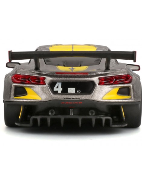 18-38312 Bburago Race - Chevrolet Corvette C8R (2020) #4, geltona 1:43