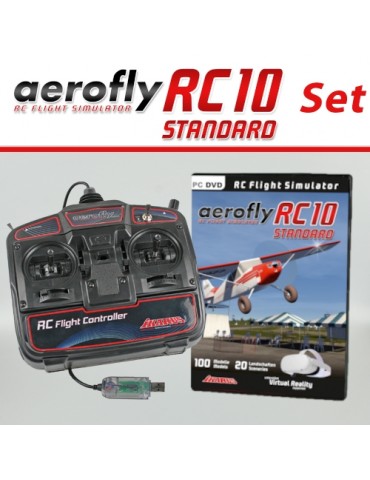 Aerofly RC10 STANDARD on DVD with USB-FlightController for Win 10/11