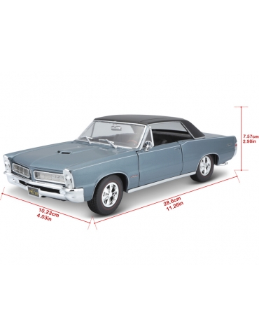 MA-31885B-Maisto Pontiac GTO 1965 1:18 metallic blue