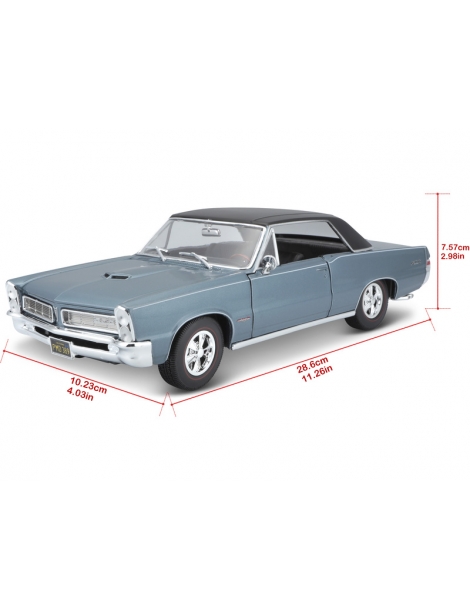 MA-31885B-Maisto Pontiac GTO 1965 1:18 metallic blue