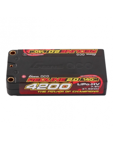 Gens ace Redline 2.0 Shorty 4200mAh 7.6V 2S 140C HV LiPo (5mm)(157g)