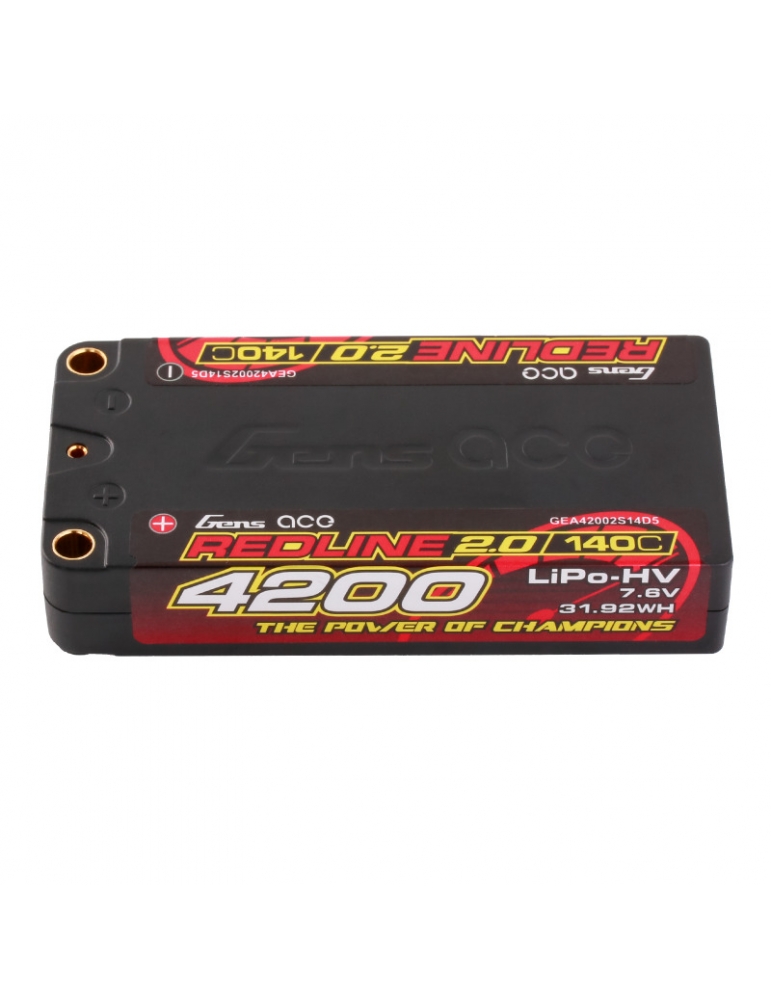 Gens ace Redline 2.0 Shorty 4200mAh 7.6V 2S 140C HV LiPo (5mm)(157g)