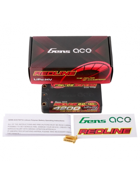 Gens ace Redline 2.0 Shorty 4200mAh 7.6V 2S 140C HV LiPo (5mm)(157g)