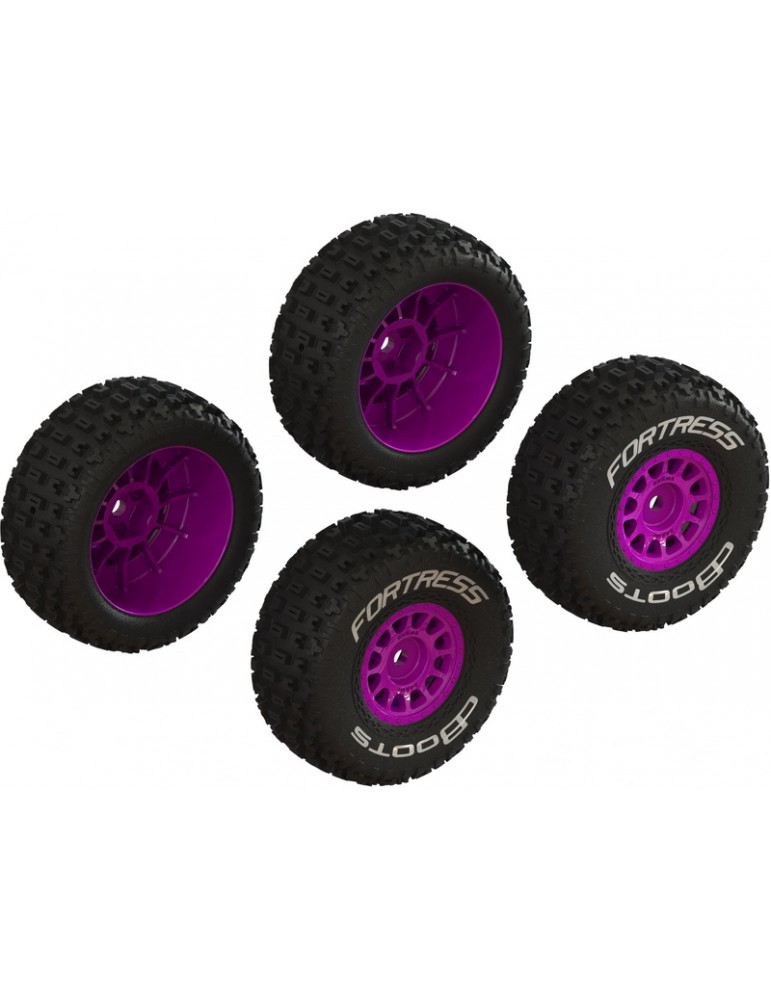 Arrma dBoots Fortress Glued Tire Set, Purple (2 Pairs): Grom