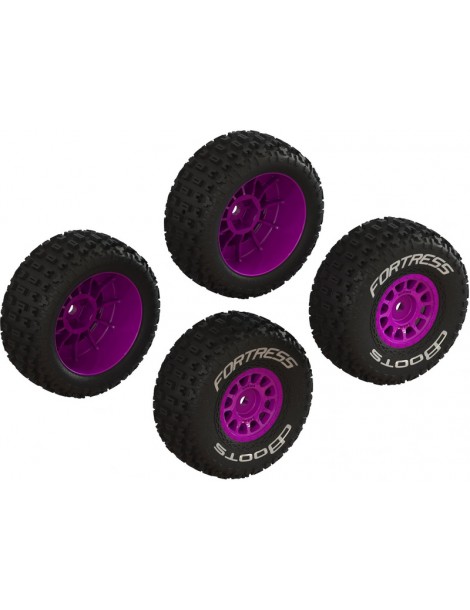 Arrma dBoots Fortress Glued Tire Set, Purple (2 Pairs): Grom
