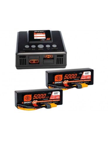 Smart Powerstage 8S Surface rinkinys: (2) G2 5000mAh 4S LiPo IC5 ir įkroviklis S250