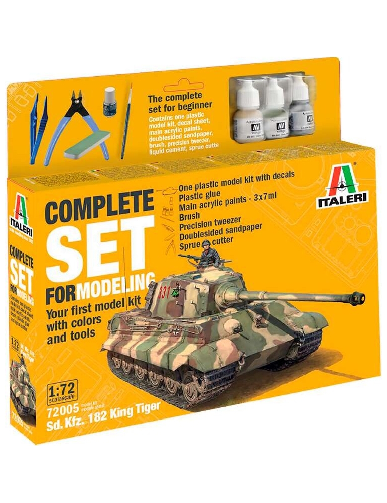 Italeri - Pilnas rinkinys modeliavimui - King Tiger - 1:72 - 72005