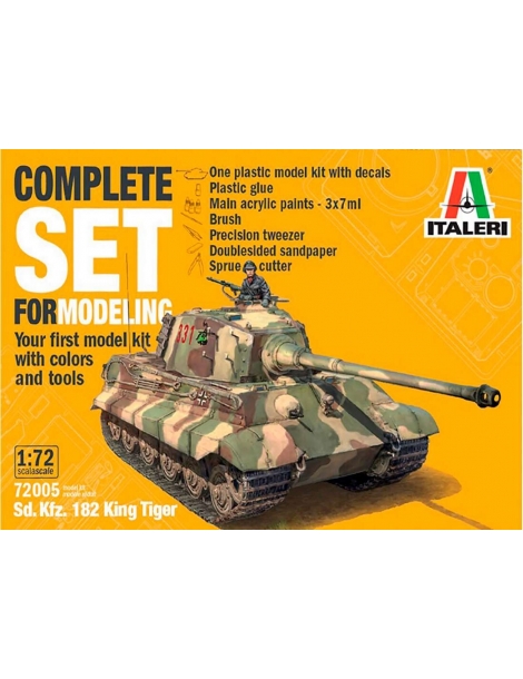 Italeri - Pilnas rinkinys modeliavimui - King Tiger - 1:72 - 72005