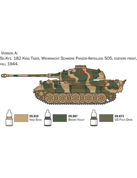Italeri - Pilnas rinkinys modeliavimui - King Tiger - 1:72 - 72005