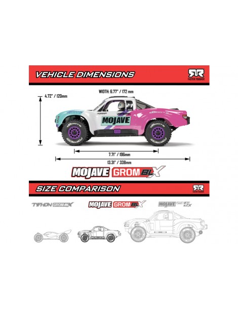 Arrma 1/18 Mojave Grom 223S BLX 4WD RTR Balta