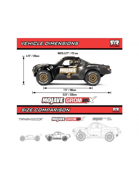Arrma 1/18 Mojave Grom 223S BLX 1:18 4WD RTR Basic Black