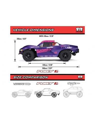 Arrma 1/10 Fury 223S BLX 2WD RTR DSC Green