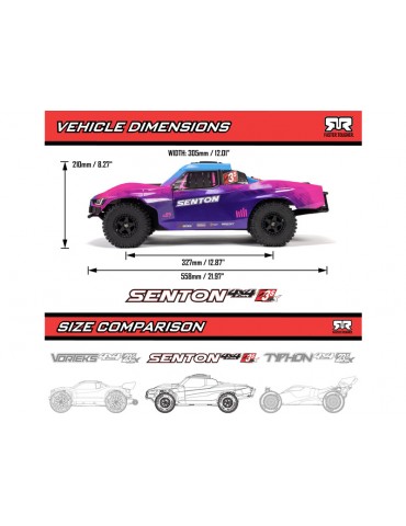 Arrma 1/10 Senton 223S BLX 4WD RTR DSC Geltona