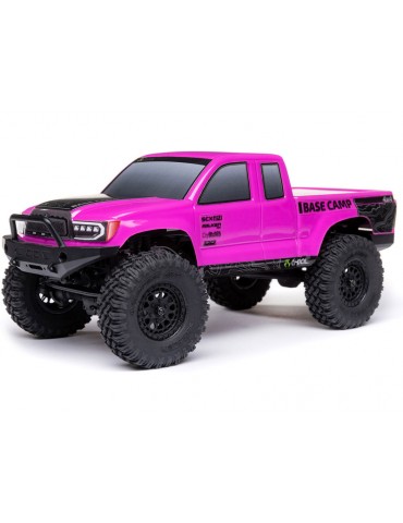 „Axial 1/24 SCX24 Base Camp 4WD Rock Crawler Brushed RTR“ su akumuliatoriumi ir įkrovikliu, rožinė