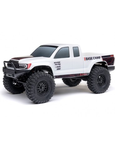 „Axial 1/24 SCX24 Base Camp 4WD Rock Crawler Brushed RTR“ su akumuliatoriumi ir įkrovikliu, baltas