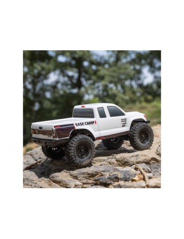 „Axial 1/24 SCX24 Base Camp 4WD Rock Crawler Brushed RTR“ su akumuliatoriumi ir įkrovikliu, baltas