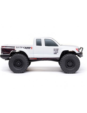 „Axial 1/24 SCX24 Base Camp 4WD Rock Crawler Brushed RTR“ su akumuliatoriumi ir įkrovikliu, baltas