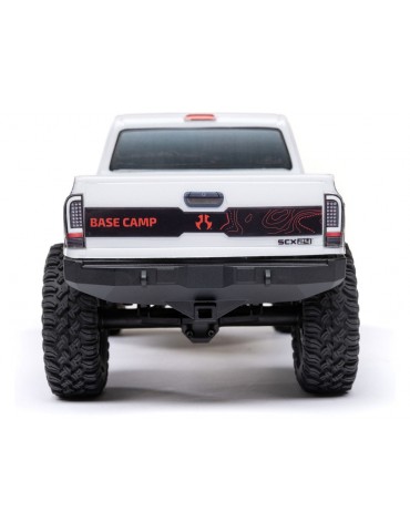„Axial 1/24 SCX24 Base Camp 4WD Rock Crawler Brushed RTR“ su akumuliatoriumi ir įkrovikliu, baltas