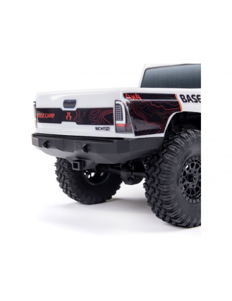 „Axial 1/24 SCX24 Base Camp 4WD Rock Crawler Brushed RTR“ su akumuliatoriumi ir įkrovikliu, baltas