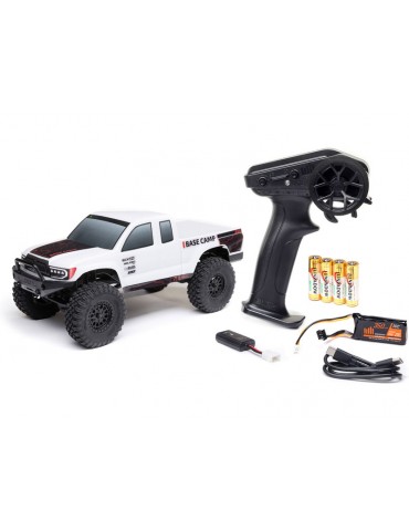 „Axial 1/24 SCX24 Base Camp 4WD Rock Crawler Brushed RTR“ su akumuliatoriumi ir įkrovikliu, baltas