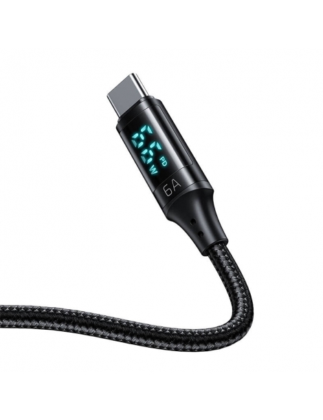 Kabelis iš USB į USB-C Mcdodo CA-1080 su ekranu , 66W, 6A, 1,2 m (juodas)