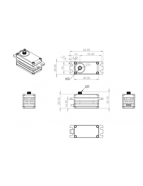 Servo pavara HBL650SL (0.081s/60, 24.4kg.cm)
